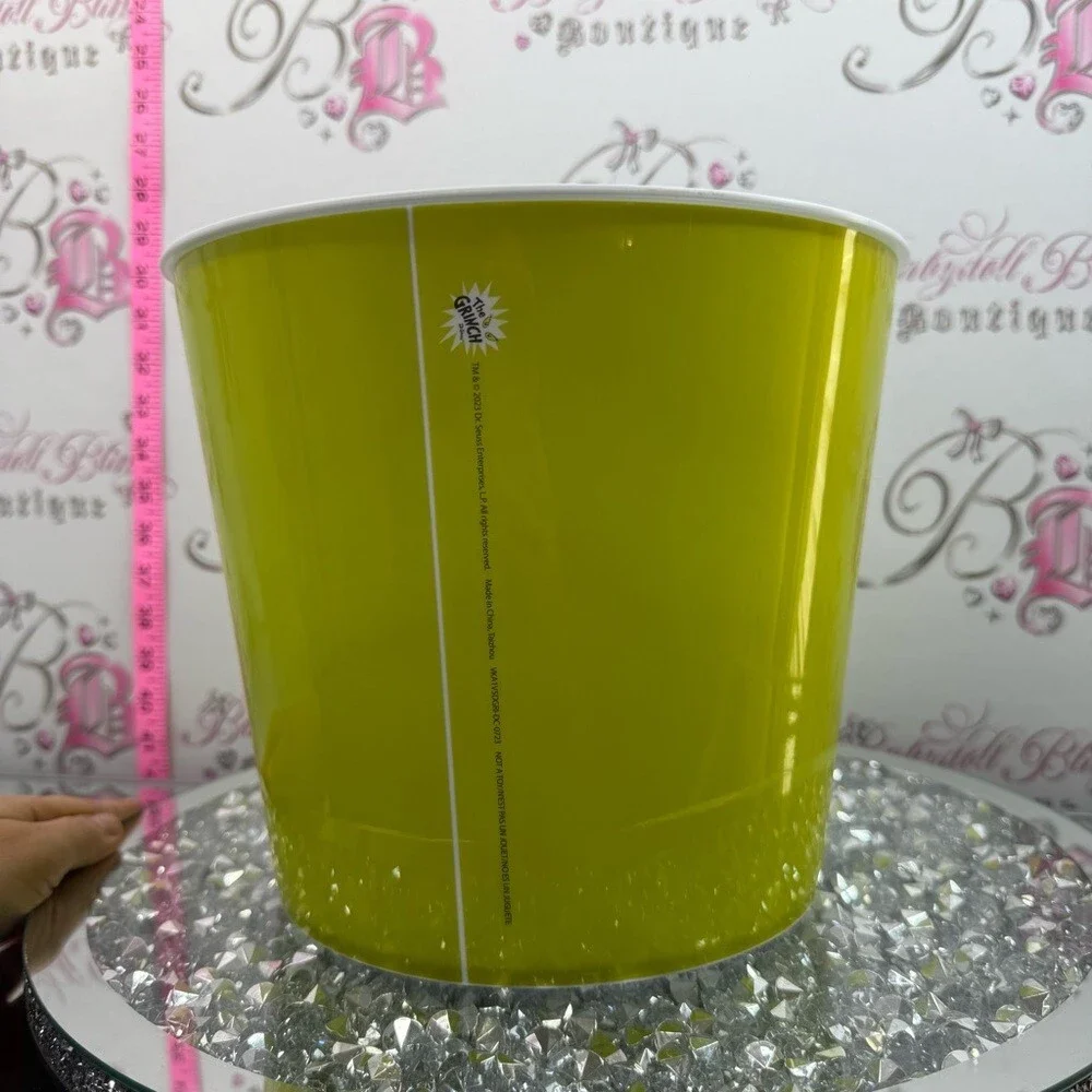 Grinch Face Popcorn Bucket - Bright Green bucket bowl